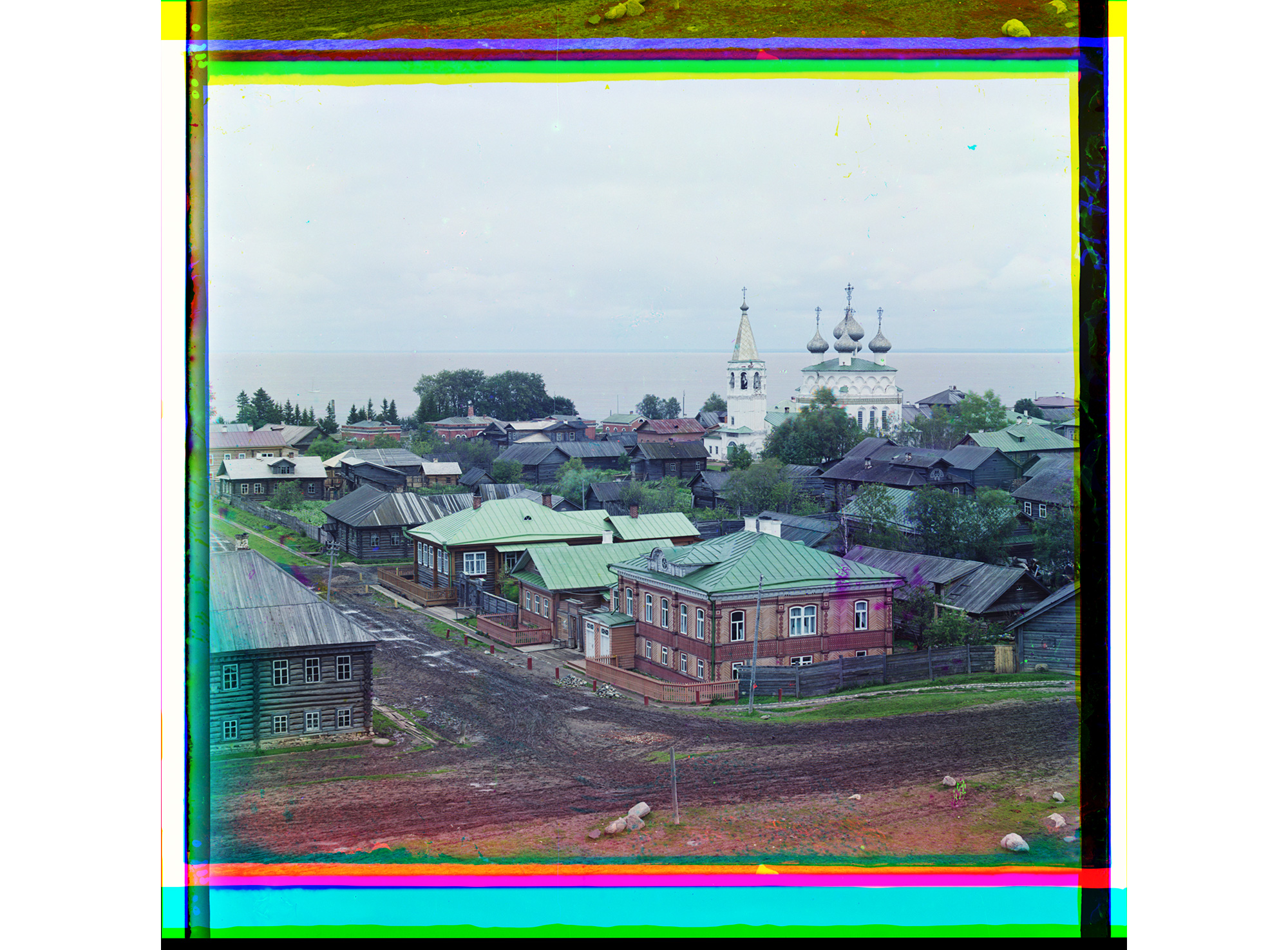 Blick über die Stadt von der Kreml-Mauer aus, Belosersk, 1909