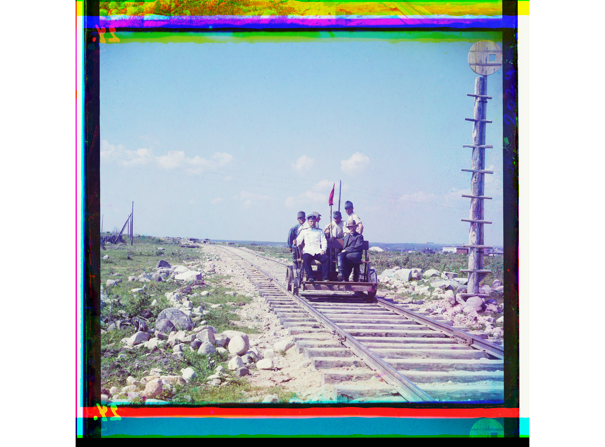 Auf der Draisine über die Murmansk-Bahnstrecke, bei Petrosawodsk, 1915