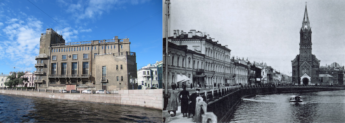 Die ehemalige reformierte Kirche (rechts) ist heute kaum wiederzuerkennen / Foto © CC BY-SA 3.0