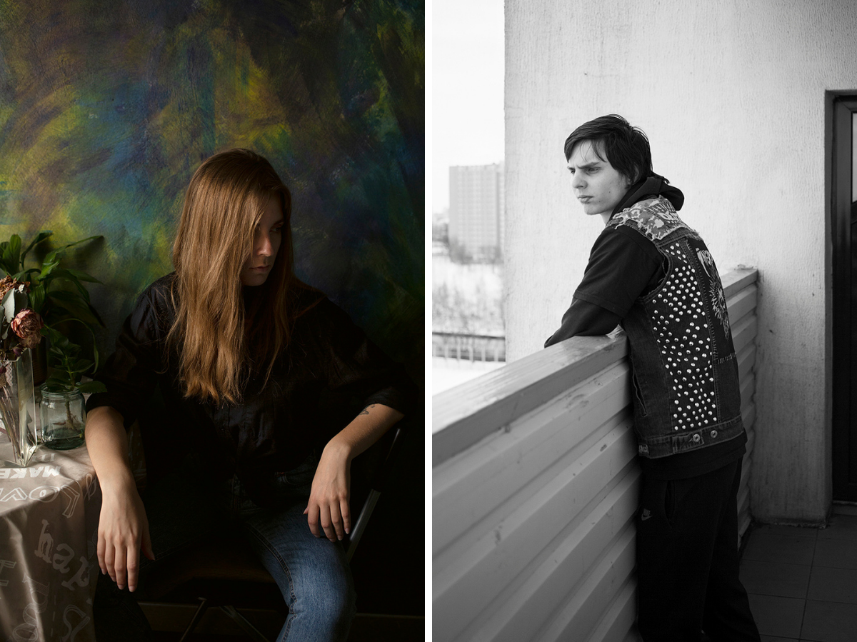 links Marta, 2018, Minsk, Belarus │rechts Slava, Winter 2017 im Studentenwohnheim, Belarus / Foto © Julia Autz