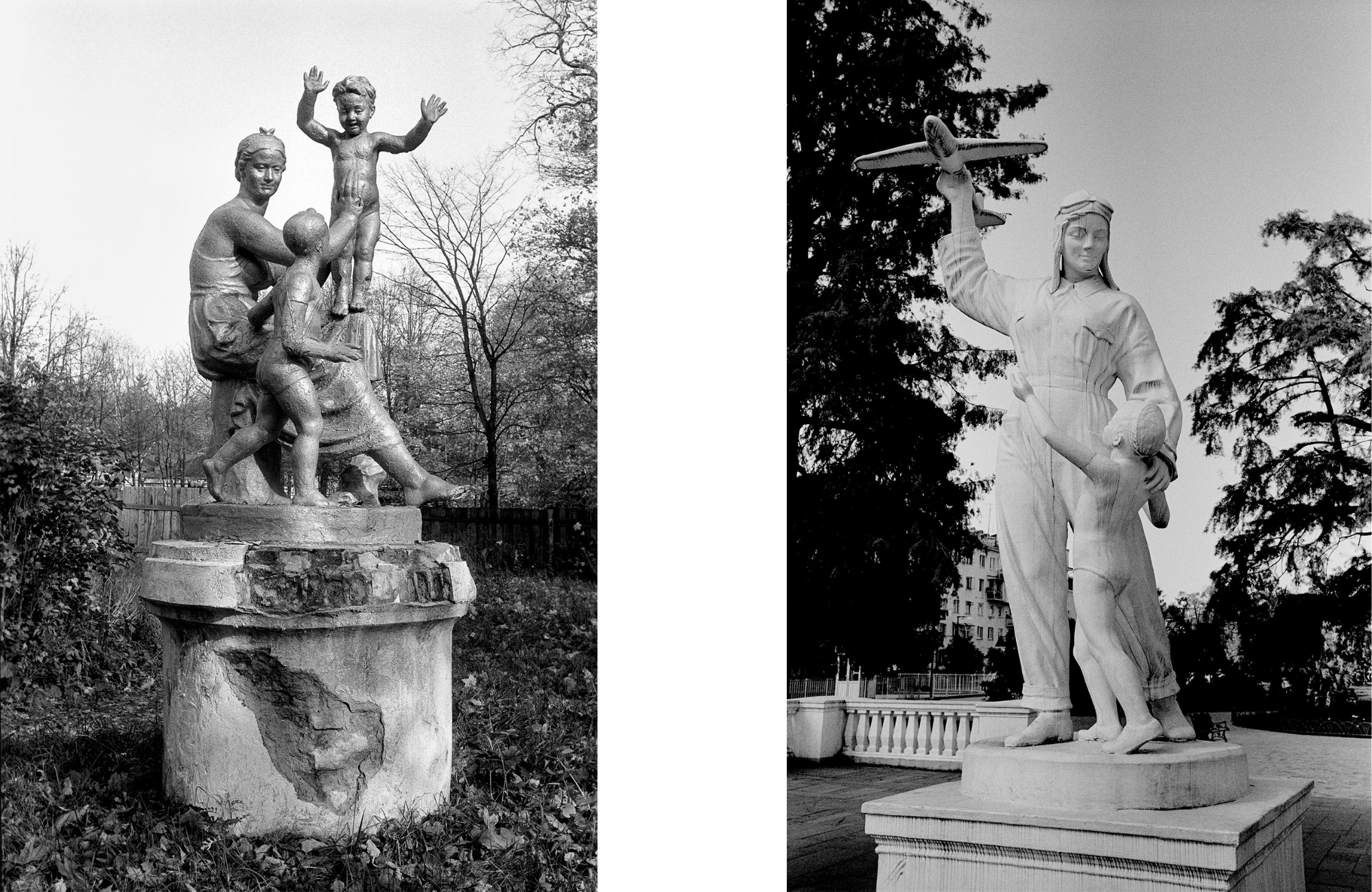 Linkes Foto – Sanatorium M O. Swenigorod, 1991 | Rechtes Foto – Batumi, 2008 / Fotos © Igor Mukhin