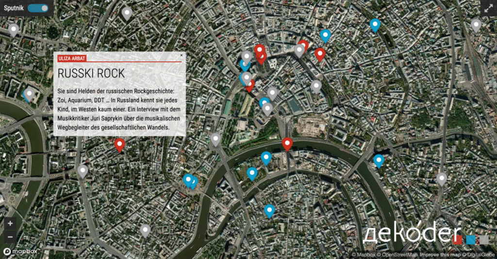 Mit dekoder durch Moskau