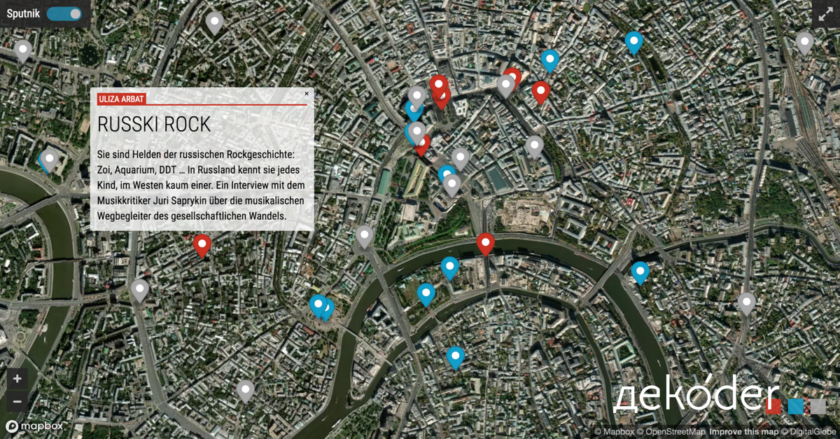 Mit dekoder durch Moskau