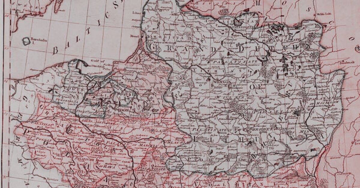 Das Großfürstentum Litauen und das Königreich Polen im 18. Jahrhundert auf einer Karte des Franzosen Jean Baptiste Louis Clouet (ca. 1730 – 1790) / Abbildung © public domain