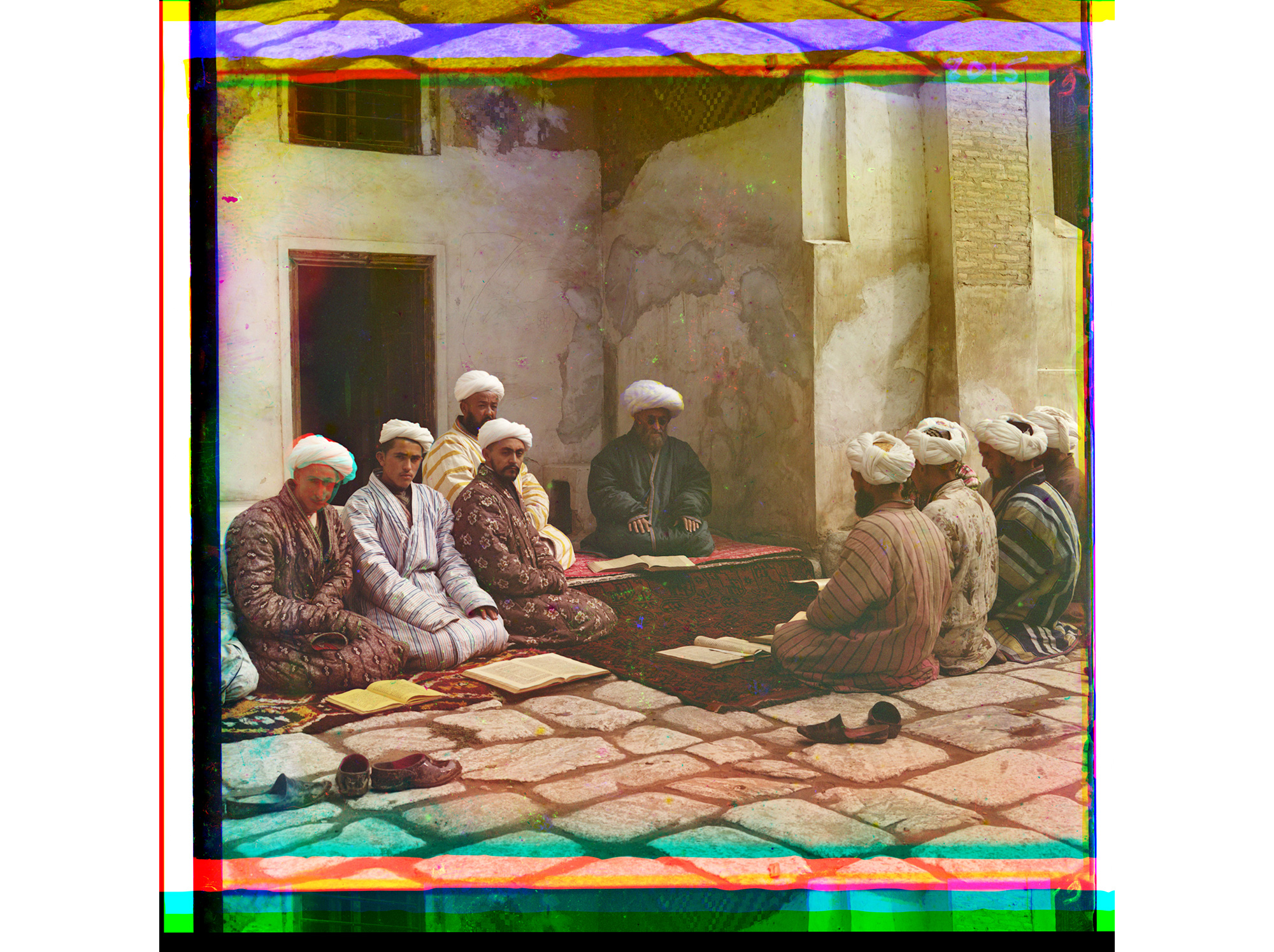 Studenten in einer Medresse (Islamschule), Samarkand, zwischen 1905 und 1915